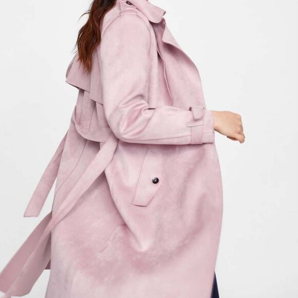 Zara Pink Trench Coat - Picture 2 of 3